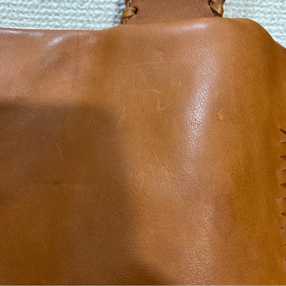 RALPH LAUREN ~ Smooth Leather Braided Tassel Boho Tote Travel Bag purse - Picture 9 of 16